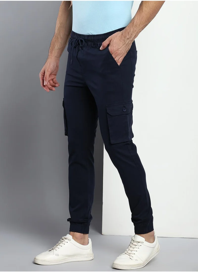 دينيس لينغو Men's Navy Tapered Fit Cargo Joggers