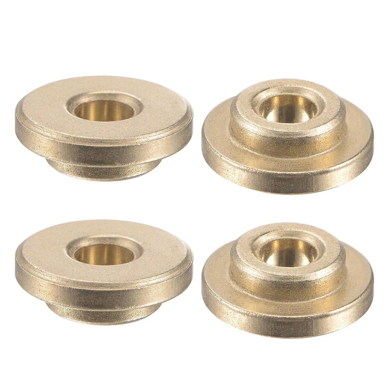 uxcell Flange Sleeve Bearings 4mm Bore 8mm OD 4mm Length 12mm Flange Dia 2mm Flange Thickness Sintered Bronze Self-Lubricating Bushing 4pcs - Image 1