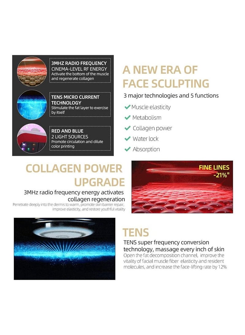 Face Slimming Massager With Skin Rejuvenation V Face Shaping Massager  Face Slimming Vibration Device Chin (White) - Image 3