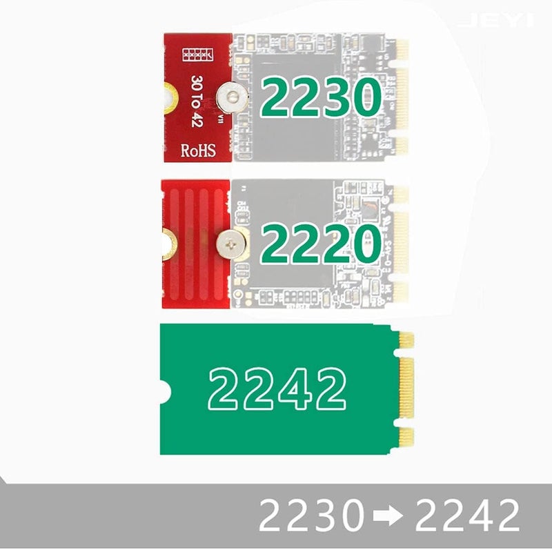 JEYI M2 M2PLUS NGFF NVME m. 2 نقل موسع 2230، 2242، 2260، 2280 M2 تغيير حجم طويل NVME NGFF M.2 U.2 M3 M.3 SSD - Image 4