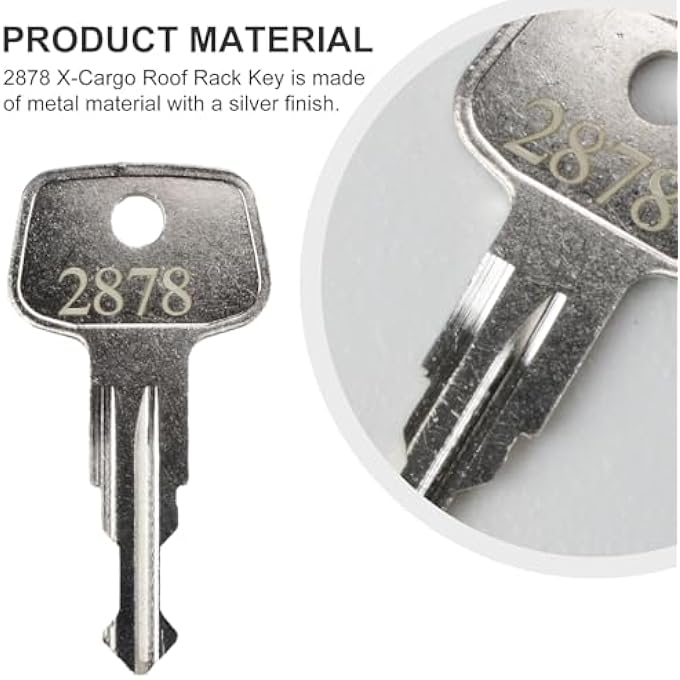 rayihni 2878 XCargo Luggage Roof Key Karrite Ski Bike xcargo Carrier Skyline Sportrack XL,X-Cargo Roof Rack Key,Replacement Keys for Sears XCargo Karrite SportRack Carriers(Code 2878-2 pcs) - Image 3