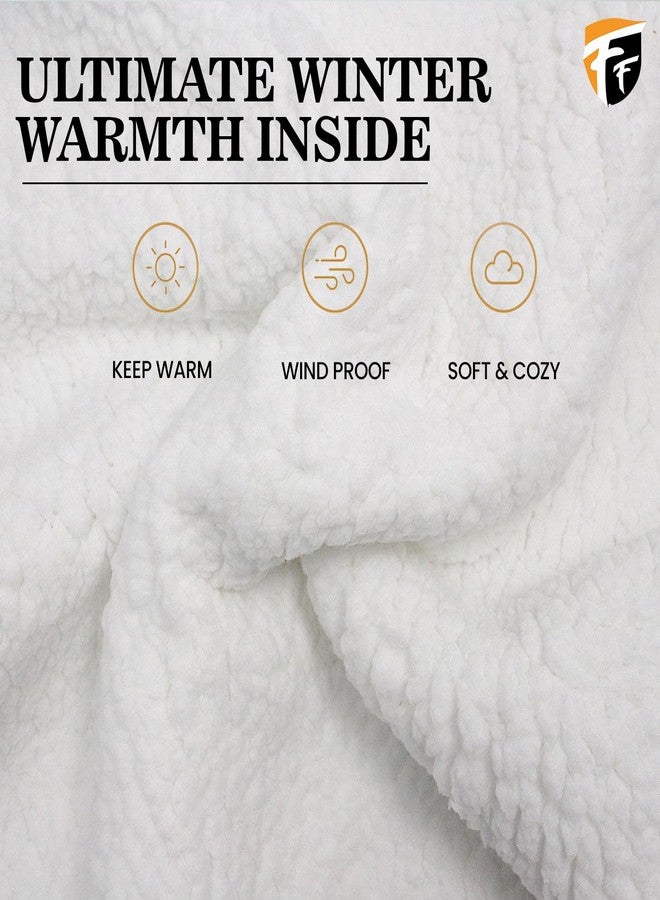 FF Premium Thermal Winter Earflap Pom Pom Beanie Cap for Women Warm Woollen Knitted Winter Cap Soft Fleece Lined Stylish Cold Weather Hat - Beige - Image 2