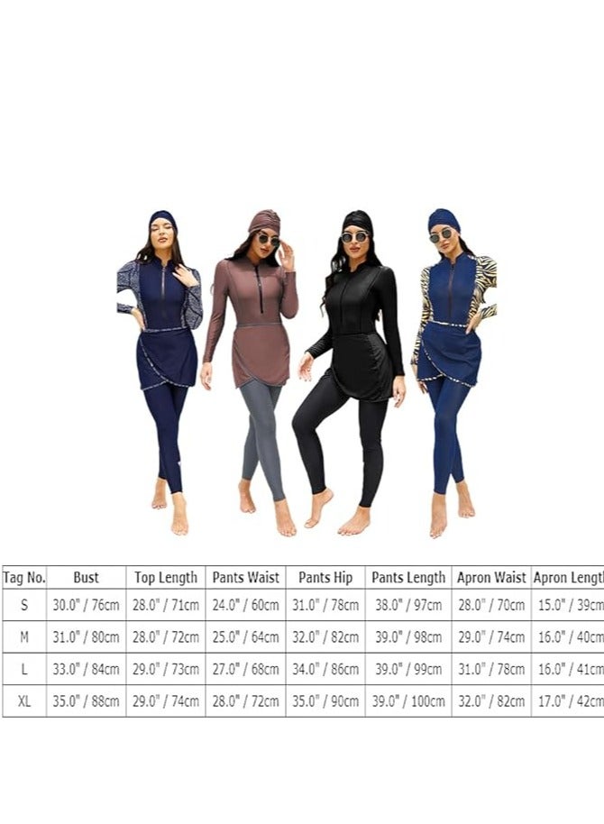 Spall Muslim Women Modest Swimsuit Full Coverage Floral Print Three Piece Islamic Hijab Ladies Beachwear Swimming Swimwear - Image 4