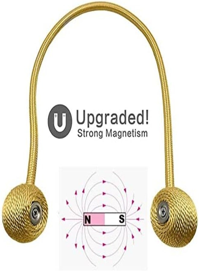 Goolsky Window Curtain Tiebacks Clips VS Strong Magnetic Tie Band Home Office Decorative Drapes Weave Holdbacks Holders European Style 1 Pair - Image 2