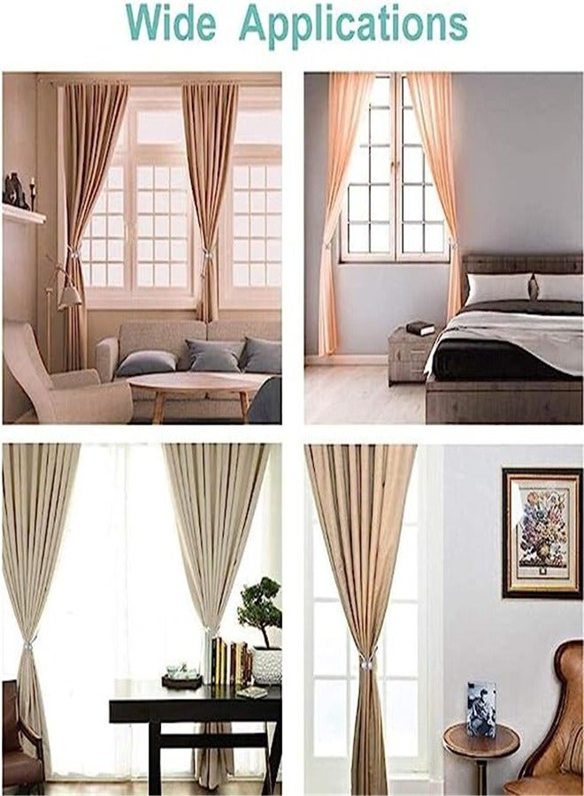 Goolsky Window Curtain Tiebacks Clips VS Strong Magnetic Tie Band Home Office Decorative Drapes Weave Holdbacks Holders European Style 1 Pair - Image 4