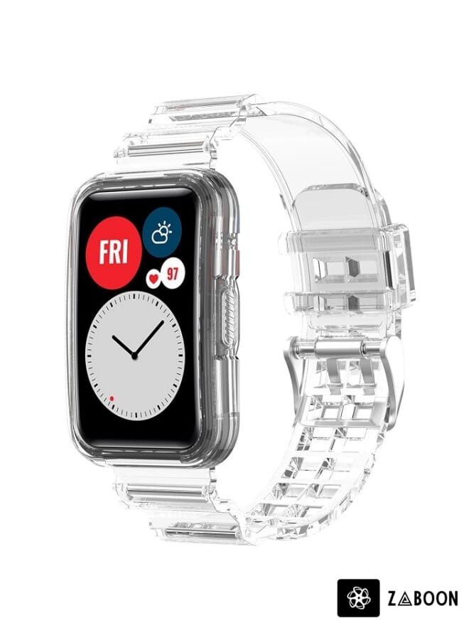 Zaboon Huawei Watch Fit 2 Integrated Transparent Silicone Watch Band - Image 1