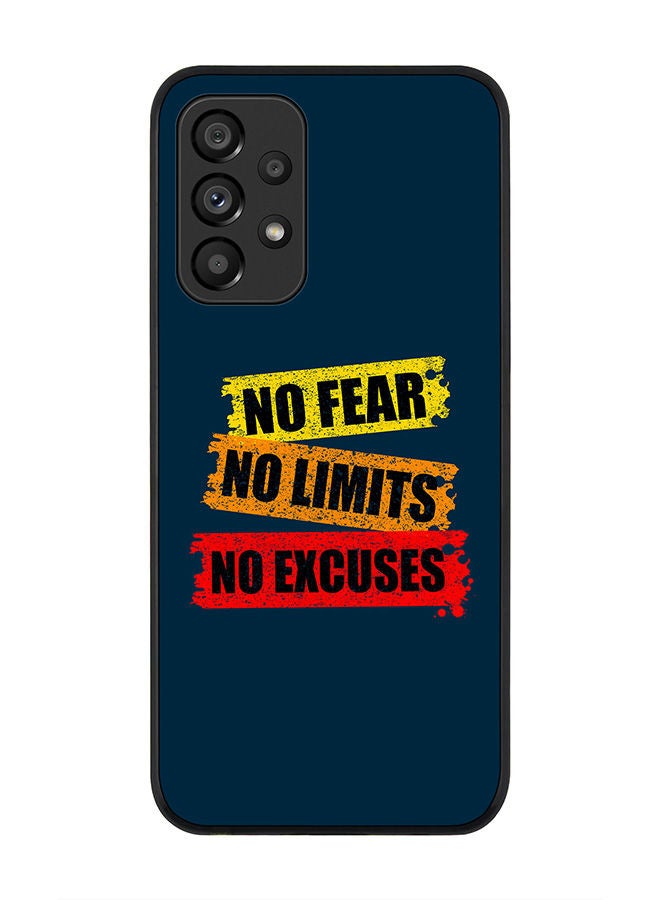 Stylizedd Rugged Black edge case for Samsung Galaxy A33 5G Slim fit Soft Case Flexible Rubber Edges Anti Drop TPU Gel Thin Cover - No Fear Limits Excuses - Image 1