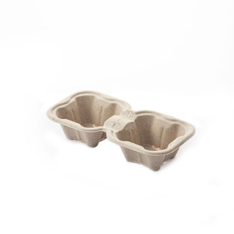 Coffee cup holder base Milk tea cup cover degradable pulp disposable cup holder thickening porous take-out packing base - Image 5