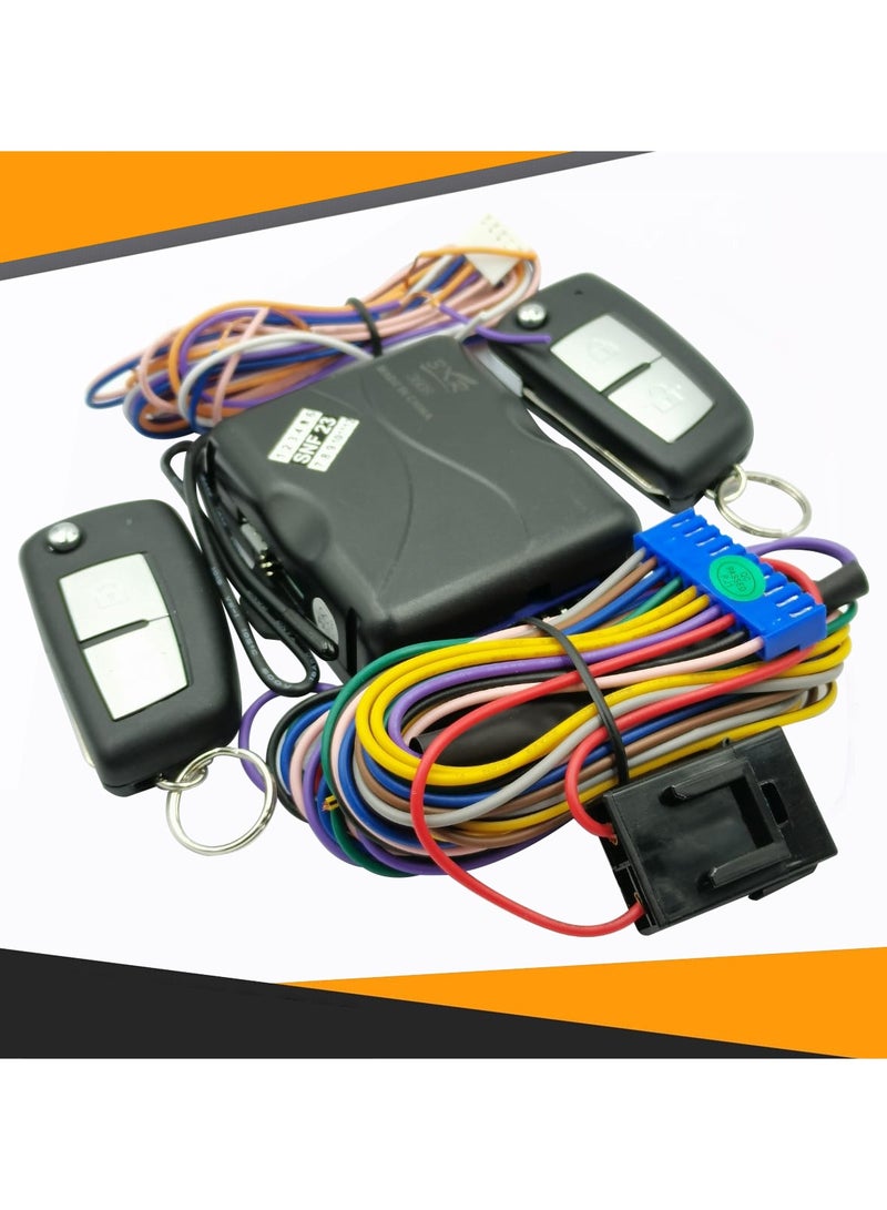 3XR Universal Car Remote Central Door Lock/Locking Keyless Entry System Kit with 2 Key Fobs, Wiring Harness, and Control Unit for Vehicle Security - Image 1