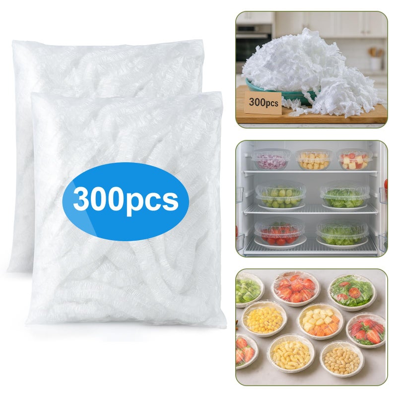 QUINGLU 300PCS Bowl Covers for Bread Proofing â€“ QUINGLU Elastic Plastic Food Covers, BPA-Free Reusable Disposable Wraps, Thickened Shower Caps for Bowls, Plates, fruit, Leftovers & Outdoor Picnics - Image 1