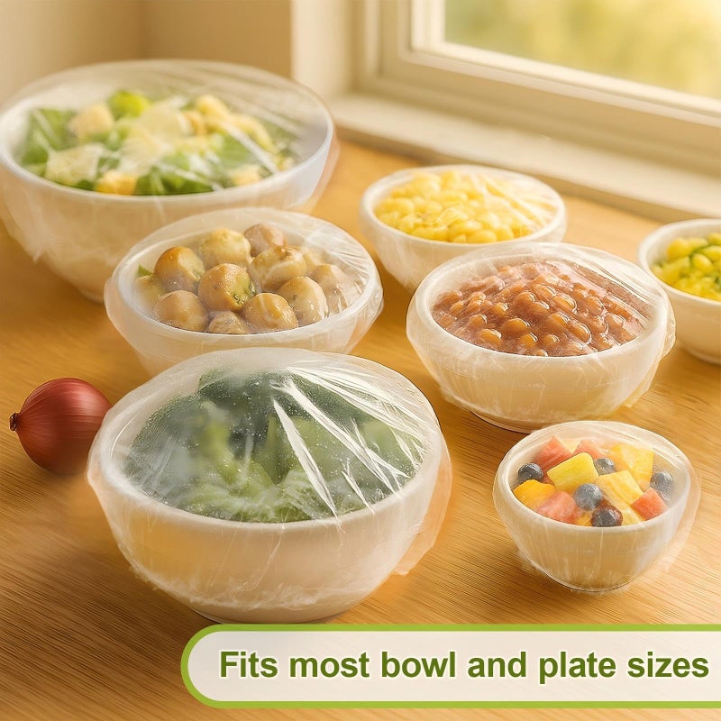QUINGLU 300PCS Bowl Covers for Bread Proofing â€“ QUINGLU Elastic Plastic Food Covers, BPA-Free Reusable Disposable Wraps, Thickened Shower Caps for Bowls, Plates, fruit, Leftovers & Outdoor Picnics - Image 5