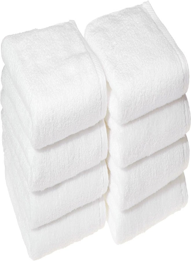 AYUS Luxury White Hand Towels - Soft Circlet Egyptian Cotton, Highly Absorbent Hotel Spa Bathroom Towel Collection (4, 16 x 24 Inch) - Image 1