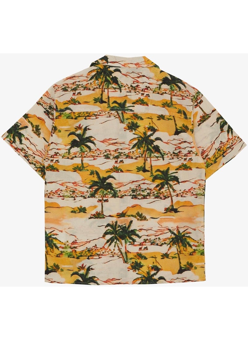 Jack Lions Boy Shirt Nature Themed Palm Tree Patterned 10-14 Years, Mixed Color  - Image 2
