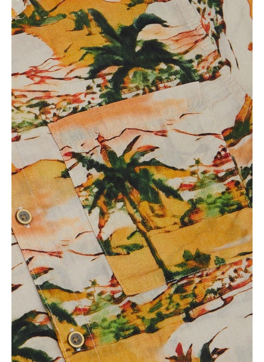 Jack Lions Boy Shirt Nature Themed Palm Tree Patterned 10-14 Years, Mixed Color  - Image 4