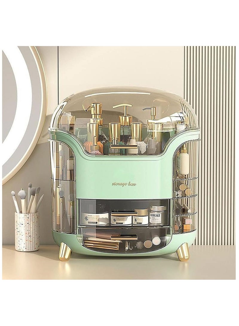Cosmetic organizer and storage box with lid and drawer with waterproof and dustproof cover - Image 4