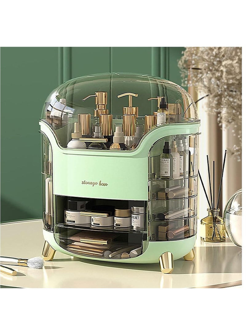 Cosmetic organizer and storage box with lid and drawer with waterproof and dustproof cover - Image 3