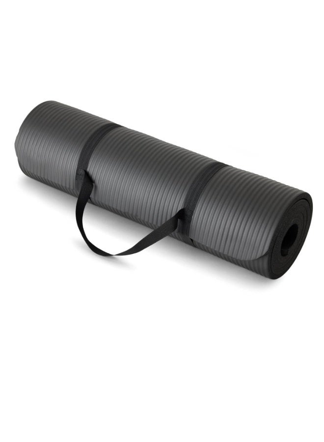 DEXO All-Purpose Extra Thick Yoga Mat – 183x61x1cm, Non-Slip Surface, Premium Cushioning for Yoga, Pilates, Fitness & Meditation, Black - Image 1