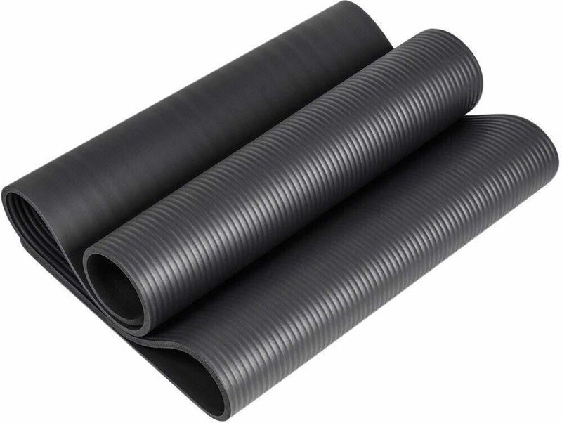 DEXO All-Purpose Extra Thick Yoga Mat – 183x61x1cm, Non-Slip Surface, Premium Cushioning for Yoga, Pilates, Fitness & Meditation, Black - Image 2