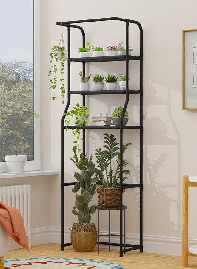 DUNISO 3-Tier Stable Bathroom Shelf Organizer Over The Toilet/Washing Machine Storage Rack Space Saver Shelving Units with Clothes Hanging Rod-Space Saving, Stable, Multifunctional - Image 4