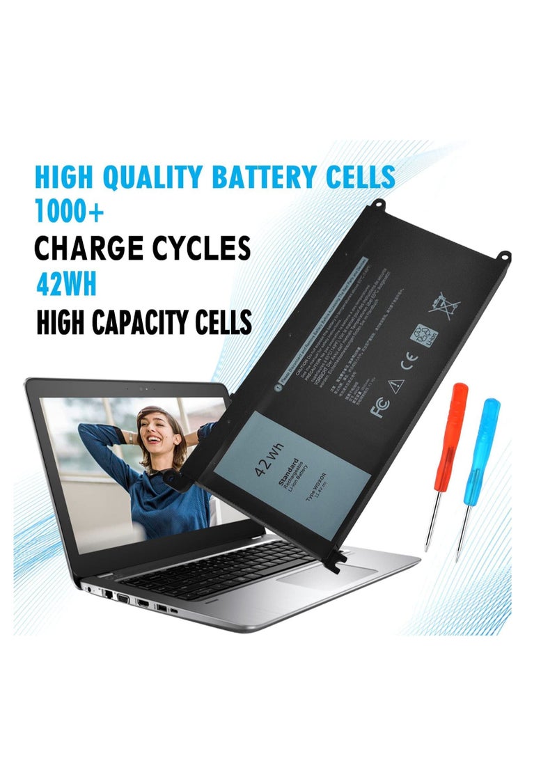 RDN - WDXOR Battery for Dell. Inspiron 15 5565 5567 5568 5570 5578 5579 7560 7569 7570 Inspiron 13 5378 5379 7368 - Image 1