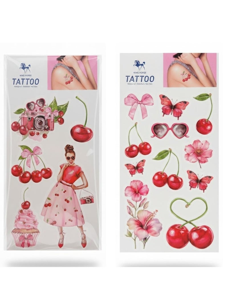 2 Sheets 3D Big Size Body Art Temporary Tattoo Stickers for Women