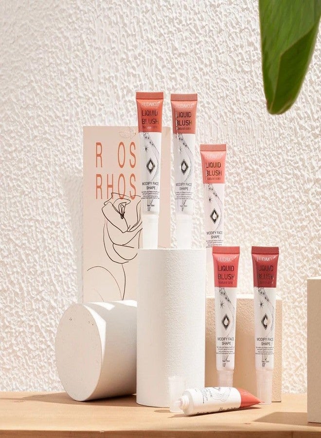 روبي فيس مجموعة أحمر خدود سائل من روبي فيس، 6 ألوان، أحمر خدود كريمي ناعم، أحمر خدود سائل للخدود بلمسة نهائية مطفية، 15 مل - Image 2