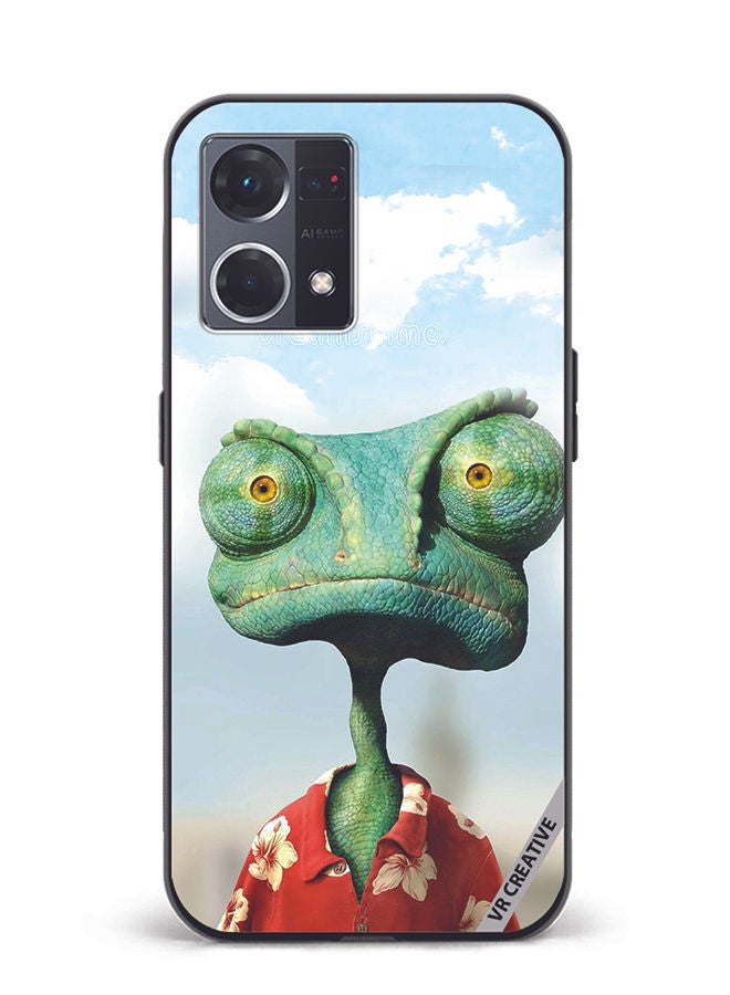 VR CREATIVE Protective Case Cover For Oppo Reno8 4G Alien Design Multicolour - Image 1