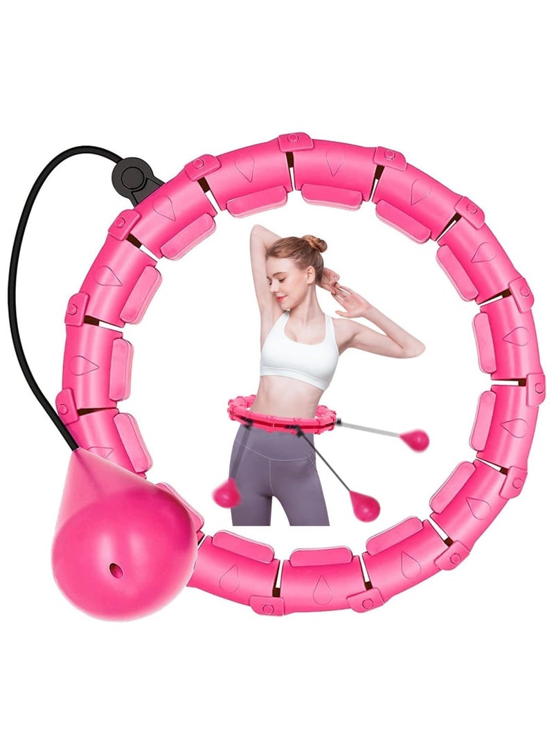 Plan A Fitness Hula Hoop Slimming Exercise Ring with Rotating Weight, Adjustable Abdominal Slimming Fitness Machine with 24 Knots, 360° Automatic Ball Rotation Exercise Machine for Adults and Kids - Image 1