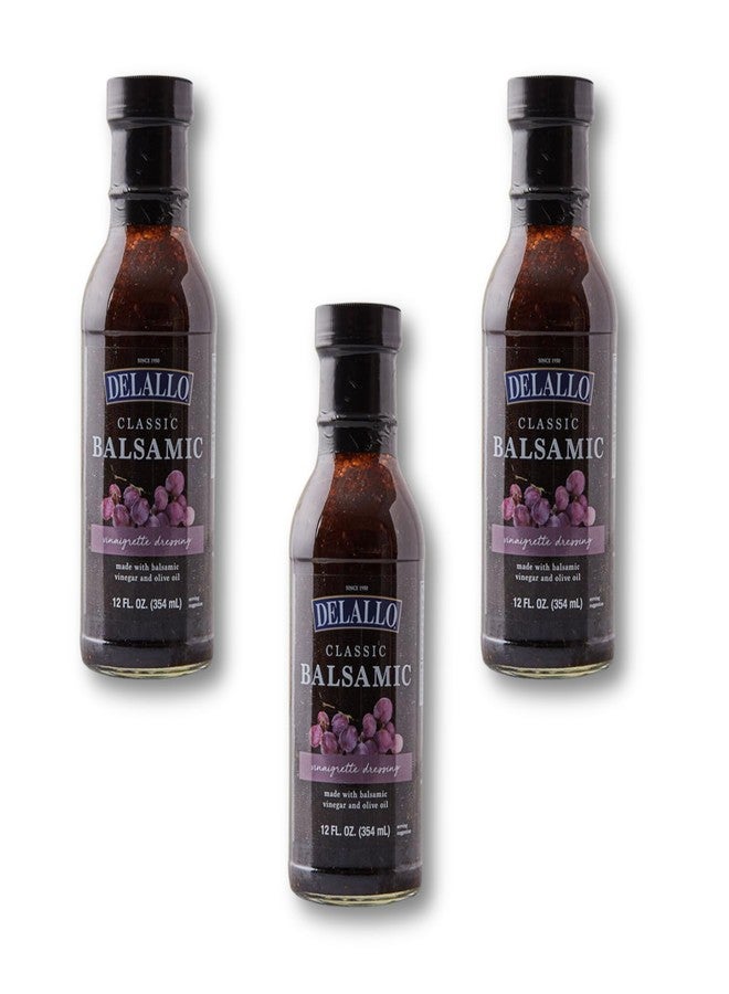 DeLallo Balsamic Vinaigrette Dressing, Italian Dressing for Salads and Marinades, Sweet and Tangy Flavor, Made with Olive Oil, Vegan, 12 oz Bottle (3 Pack) - Image 1