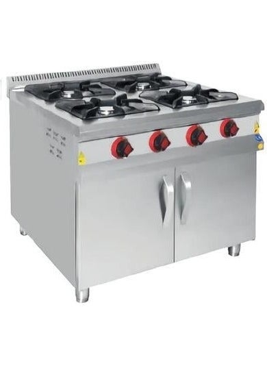 CSA Inox Karacasan Industrial LPG Cylinder 4-Burner Cabinet Range Cooker 