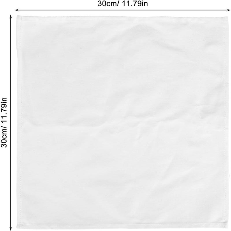 Beavorty 10pcs White Cotton Dinner Napkins 30x30cm Absorbent Reusable Cloth Napkins Soft Washable Table Wipes for Dining Kitchen and Beverage Use - Image 2