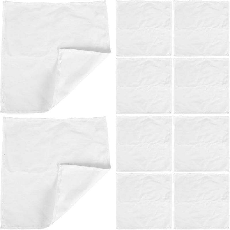 Beavorty 10pcs White Cotton Dinner Napkins 30x30cm Absorbent Reusable Cloth Napkins Soft Washable Table Wipes for Dining Kitchen and Beverage Use - Image 1