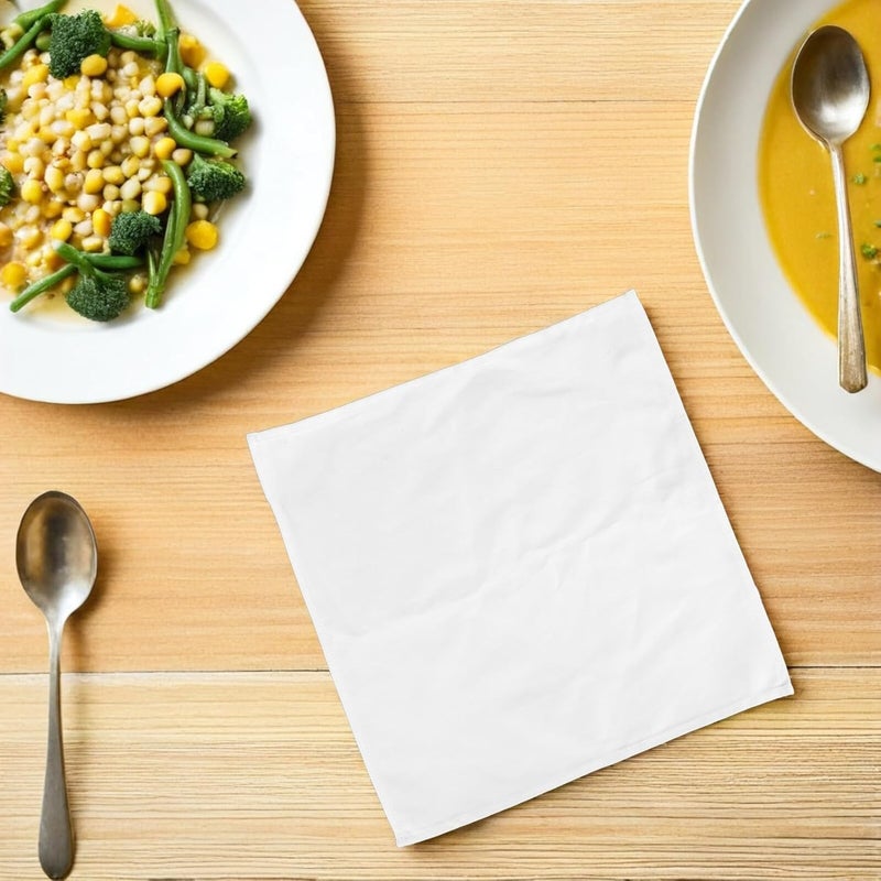 Beavorty 10pcs White Cotton Dinner Napkins 30x30cm Absorbent Reusable Cloth Napkins Soft Washable Table Wipes for Dining Kitchen and Beverage Use - Image 5