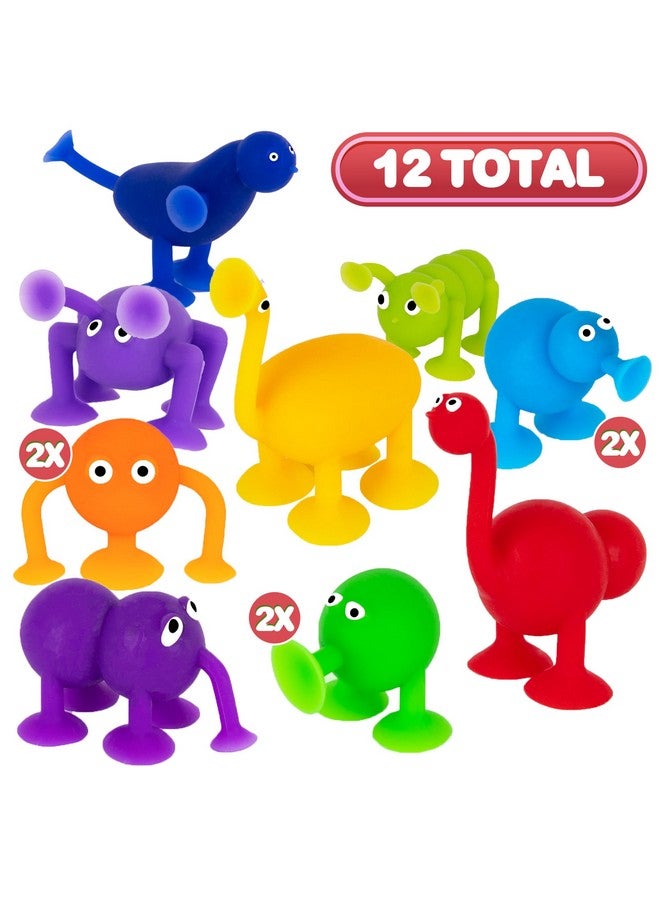ArtCreativity Suction Cup Bath Toys for Toddlers - Set of 12 Suction Cup Toys - Mold Free Bath Toys in Assorted Colors and Shapes - Suction Toys for Toddlers - Cool Creatures for Baththub Play - Image 2