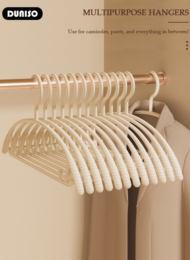 DUNISO 20 Pcs Plastic Clothes Hanger, Non-Slip Strong and Durable Hanger with Notches, Hangers for Wardrobe, Cloth Display Rack for Space Saving Closet Storage Organizer, Heavy Duty Adult Hanger For Coat, Suit  - Image 3