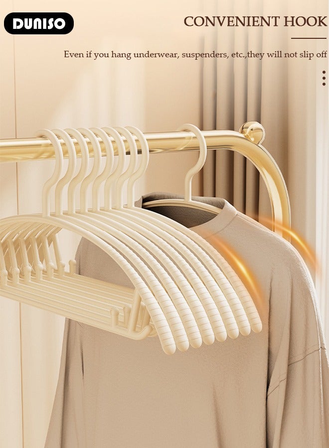 DUNISO 20 Pcs Plastic Clothes Hanger, Non-Slip Strong and Durable Hanger with Notches, Hangers for Wardrobe, Cloth Display Rack for Space Saving Closet Storage Organizer, Heavy Duty Adult Hanger For Coat, Suit  - Image 5