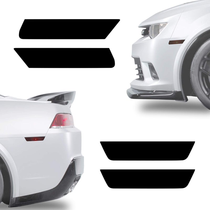 NDRUSH Blackout Side Marker Lights Vinyl Tint Film Precut Overlay Front Rear Sidemarker Wrap Cover Compatible with Chevy Camaro 20102015