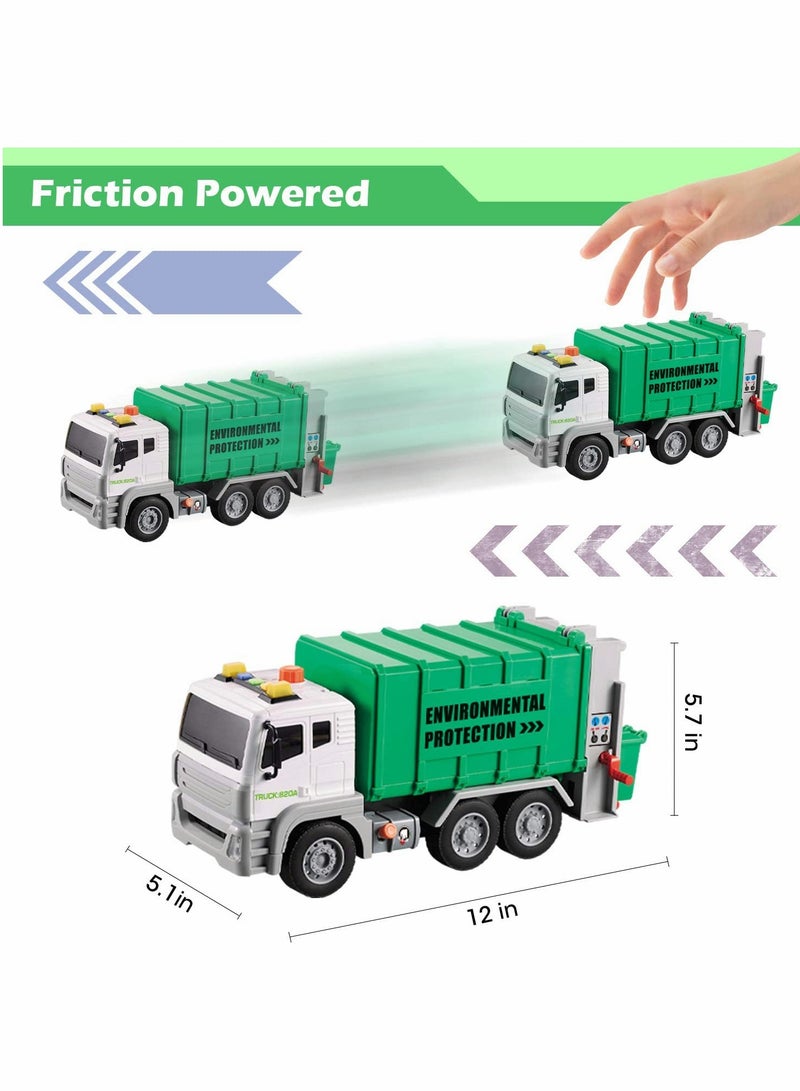 Excefore Garbage Truck Toy, 12" Trash Recycle Truck with Sound and Light - Image 3