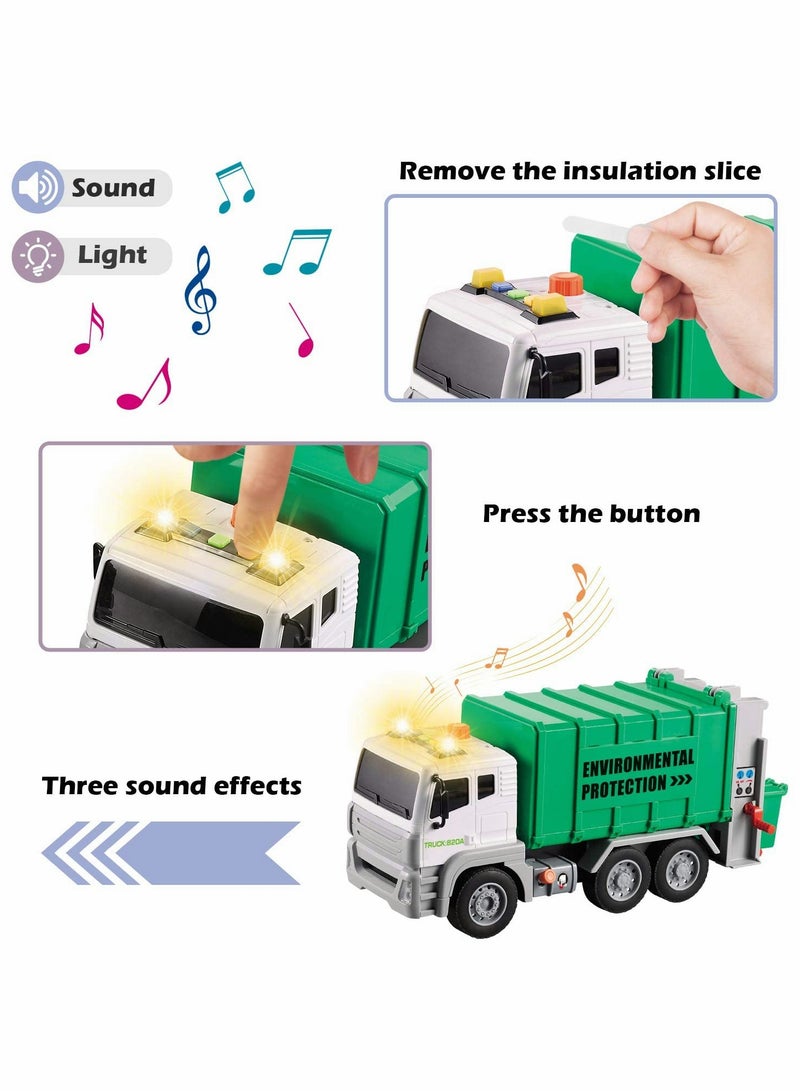 Excefore Garbage Truck Toy, 12" Trash Recycle Truck with Sound and Light - Image 5