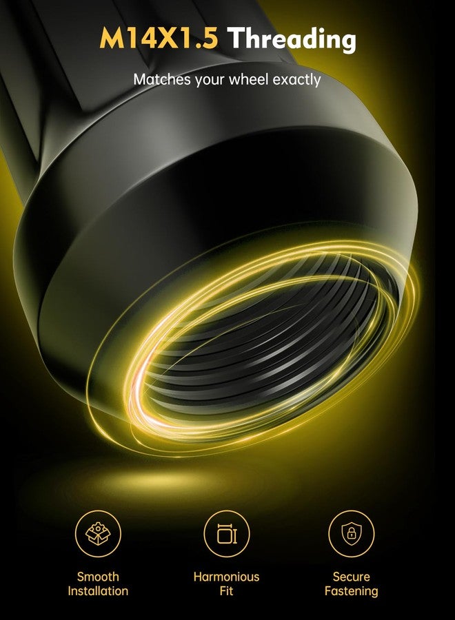 MIKKUPPA 24PCS M14x1.5 Lug Nuts - Replacement for Chevy Silverado 1500 Suburban Traverse, Ford F150, GMC Yukon Sierra 1500, Cadillac XT5 XT6 Aftermarket Wheels Black 2" Length 7 Spline Tire Nut - Image 5