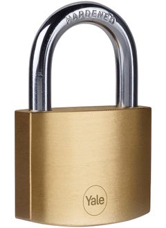 Yale Yale Brass Standard Security Padlock, 50 mm, Corrosion Resistance, Hardened Steel Spring Loaded Shackle, Suitable for Indoor Use, Double Locking, 3 Keys, Y110B/50/126/1  - Image 1