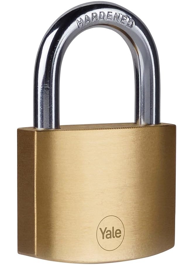 Yale - Yale Brass Standard Security Padlock, 50 mm, Corrosion Resistance, Hardened Steel Spring Loaded Shackle, Suitable for Indoor Use, Double Locking, 3 Keys, Y110B/50/126/1 - Image 1