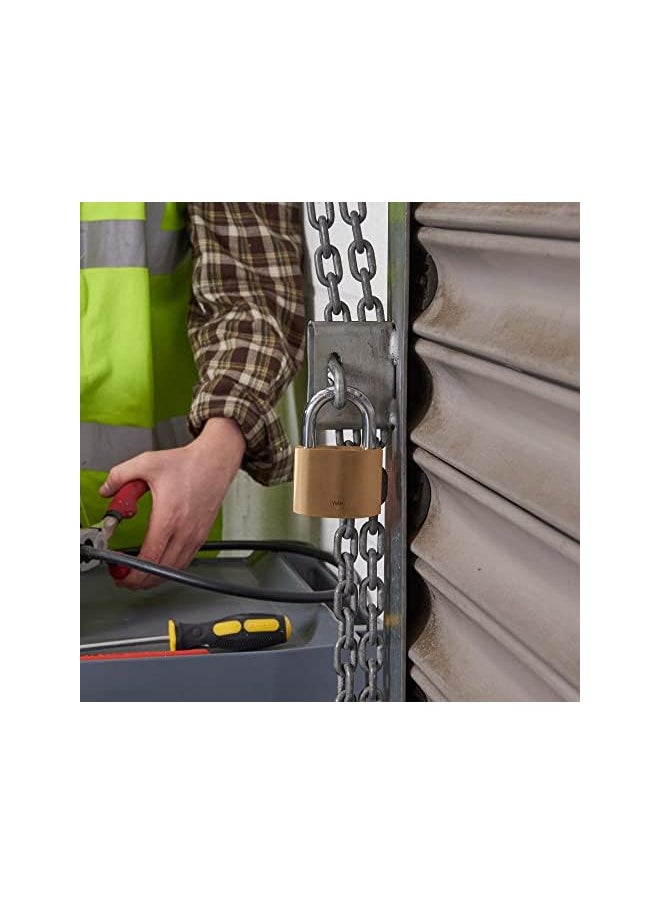 Yale - Yale Brass Standard Security Padlock, 50 mm, Corrosion Resistance, Hardened Steel Spring Loaded Shackle, Suitable for Indoor Use, Double Locking, 3 Keys, Y110B/50/126/1 - Image 1