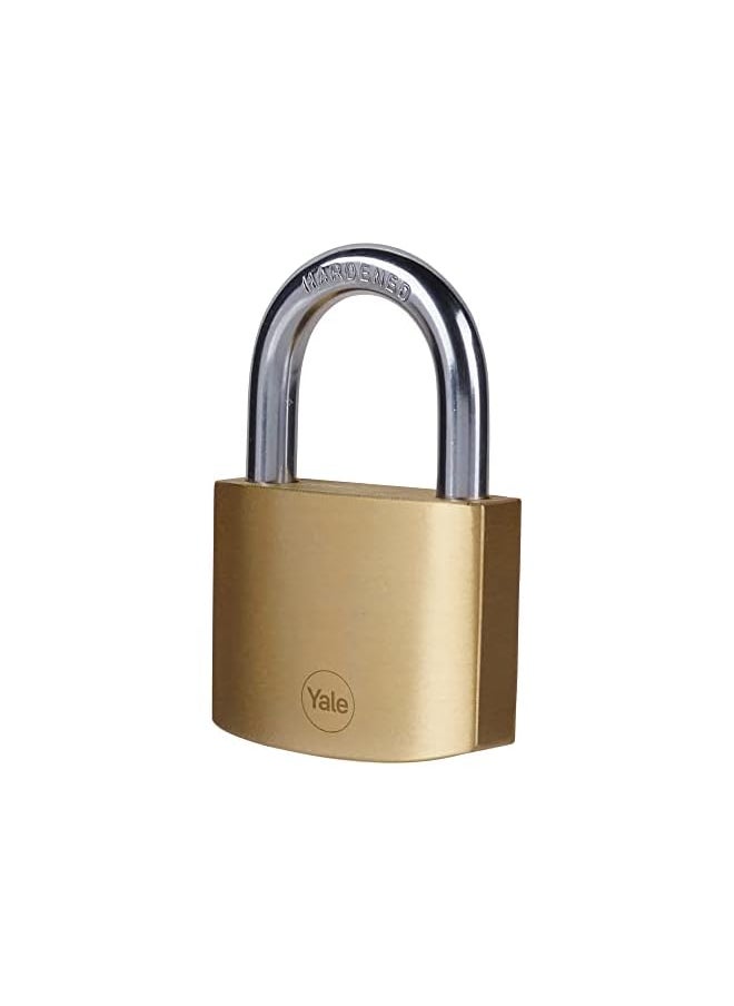 Yale - Yale Brass Standard Security Padlock, 50 mm, Corrosion Resistance, Hardened Steel Spring Loaded Shackle, Suitable for Indoor Use, Double Locking, 3 Keys, Y110B/50/126/1 - Image 1