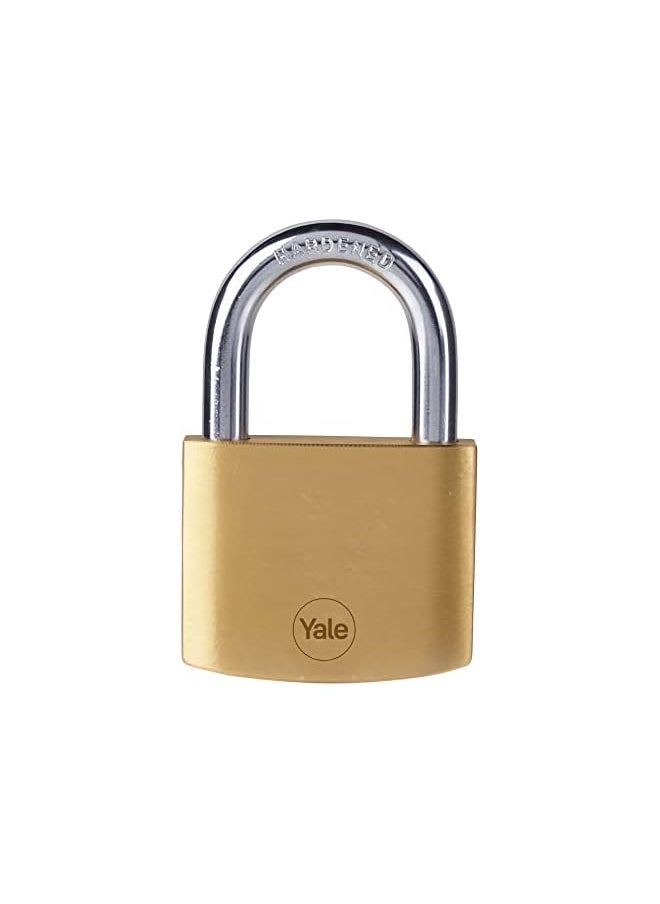 Yale - Yale Brass Standard Security Padlock, 50 mm, Corrosion Resistance, Hardened Steel Spring Loaded Shackle, Suitable for Indoor Use, Double Locking, 3 Keys, Y110B/50/126/1 - Image 1
