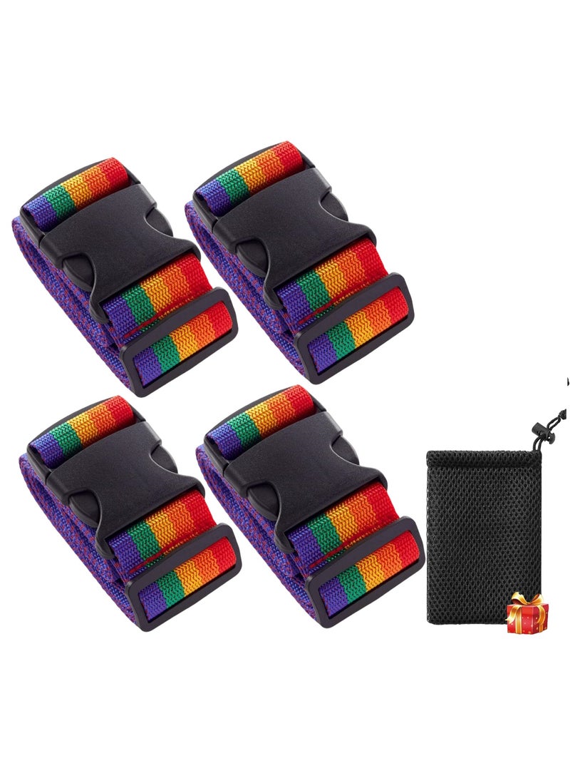 BenQuand 4 Pcs Suitcase Straps/Bright Color Adjustable Luggage Belts/Luggage Straps for Suitcases - Image 1