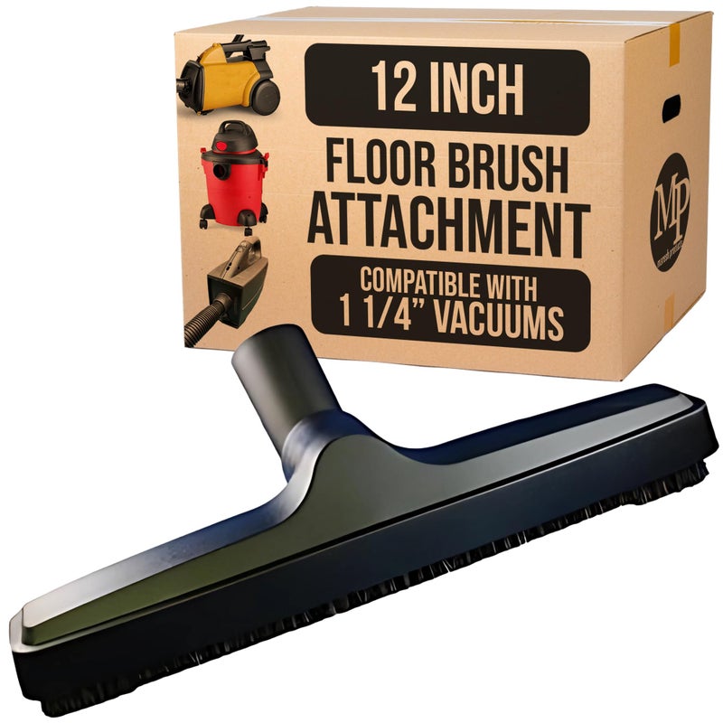 MP Maresh Products Genuine Deluxe Brush Attachment - Horse Hair Brush, Wet Dry Vacuum Cleaner, Central Vacuum System Parts & Accessories, Dust Floor, 32mm Standard Size - Black (12 Inch) - Image 1