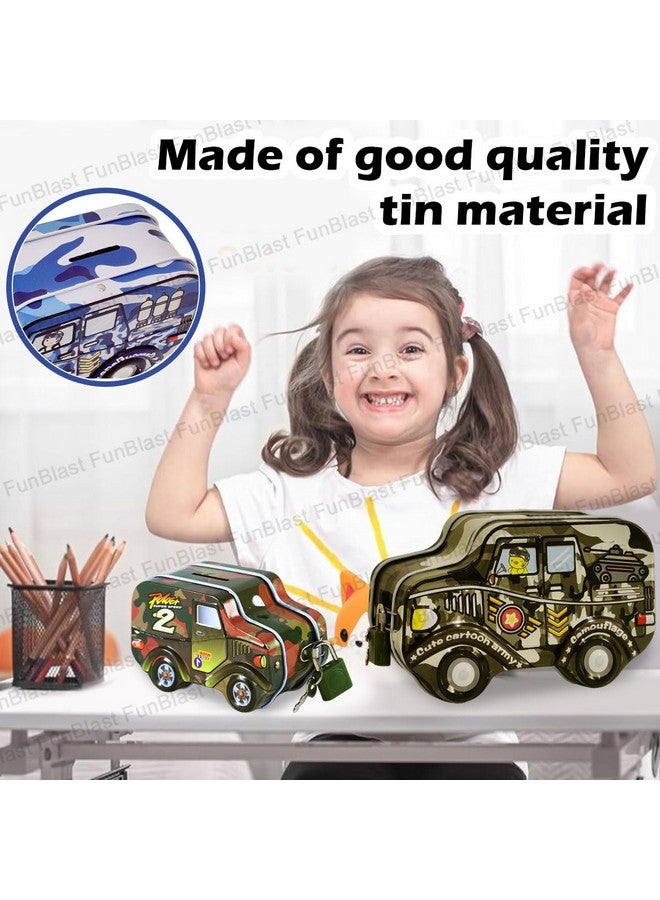 FunBlast Piggy Bank for Kids - Set of 2 Money Saving Box for Kids, Return Gifts for Kids, Car Shaped Coin Box with Lock & Key - Random Color - Image 5