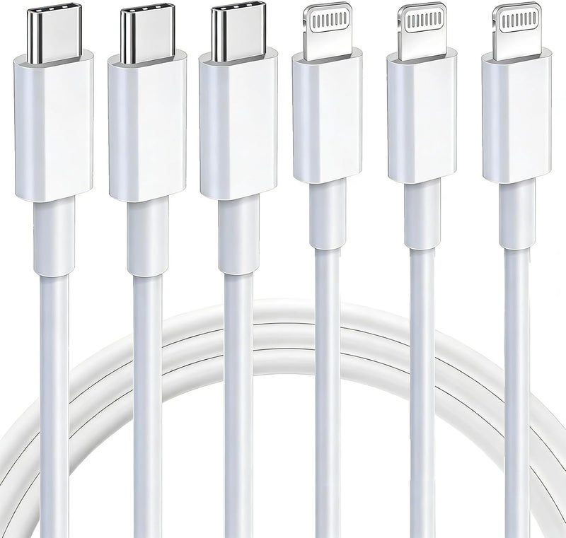 Ximytec [MFi Certified] USB C to Lightning Cable 3Pack 10FT iPhone Fast Charger Cable Type C Charging Cord Compatible with iPhone 14 13 13 Pro Max 12 12 Pro Max 11 XS XR X 8 iPad,White - Image 1