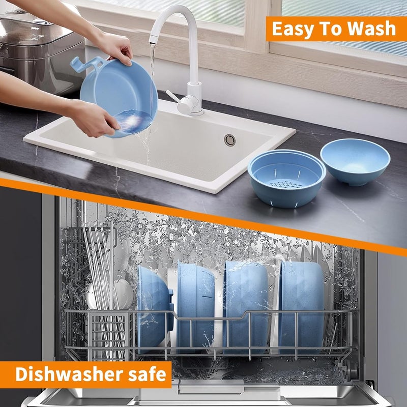 MUUBOOX 2 Sets Microwave Ramen Cooker33 oz Ramen Bowl SetMicrowave Noodle BowlRamen Bowl With Chopsticks and Spoon College Dorm Room Essentials Apartment Essentials BPAFree blue yellow - Image 5